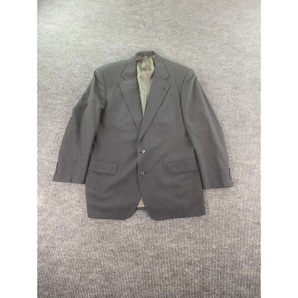 Polo University Club Suit Jacket 44 L Gray Wool Solid Ralph Lauren Logo USA - Picture 1 of 15